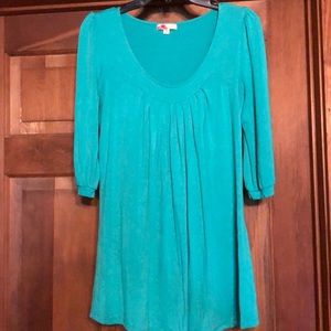 Teal 3/4 length sleeve tunic